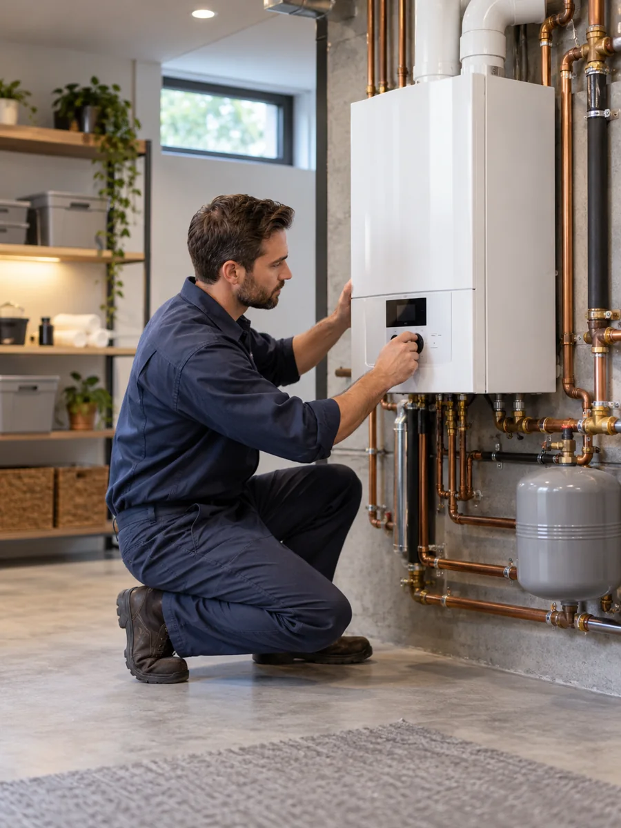 Illustrative image of a boiler service visit