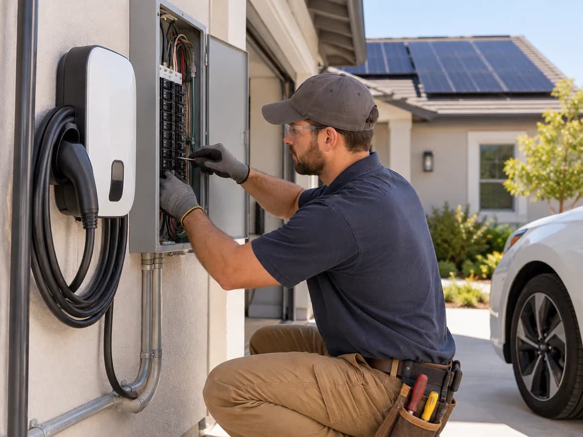 Illustrative image of an electric vehicle charger installation