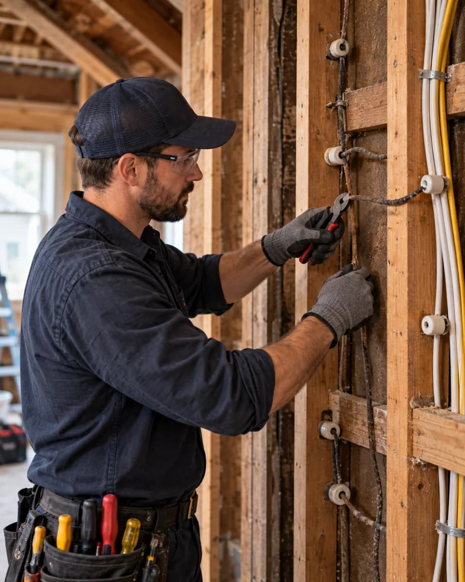 Illustrative image of electrical wiring work